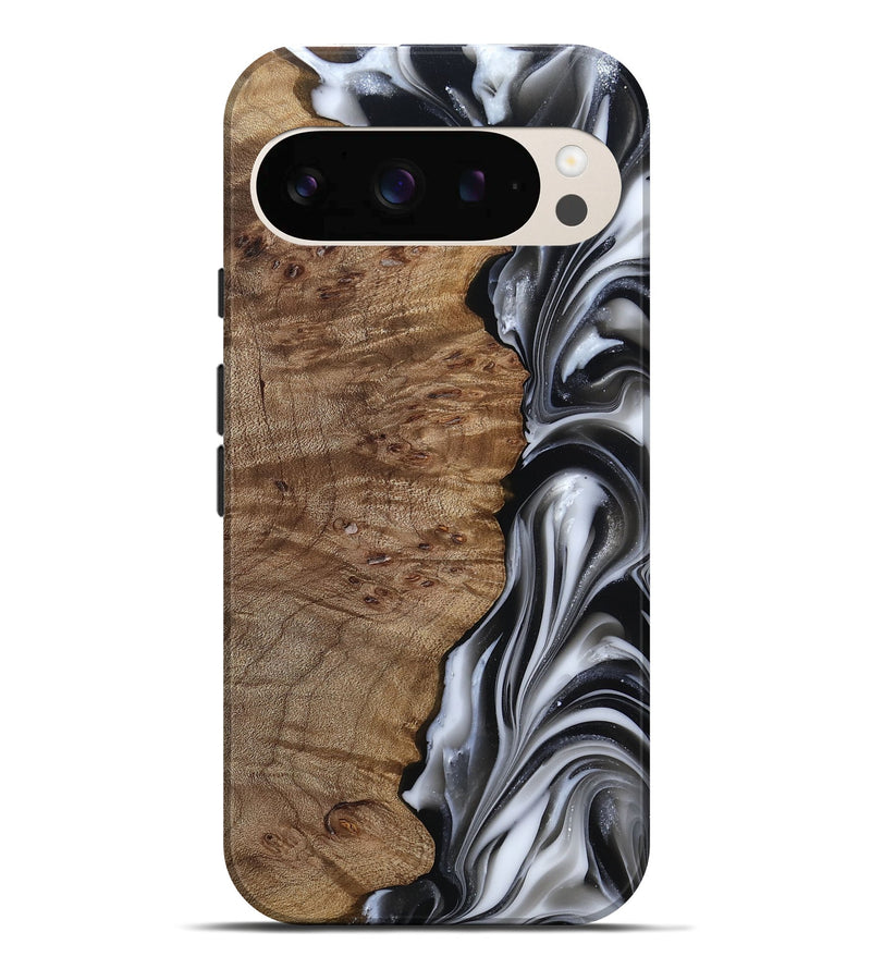 Pixel 10 Pro XL Wood Live Edge Phone Case - Thiago (Black & White, 812228)