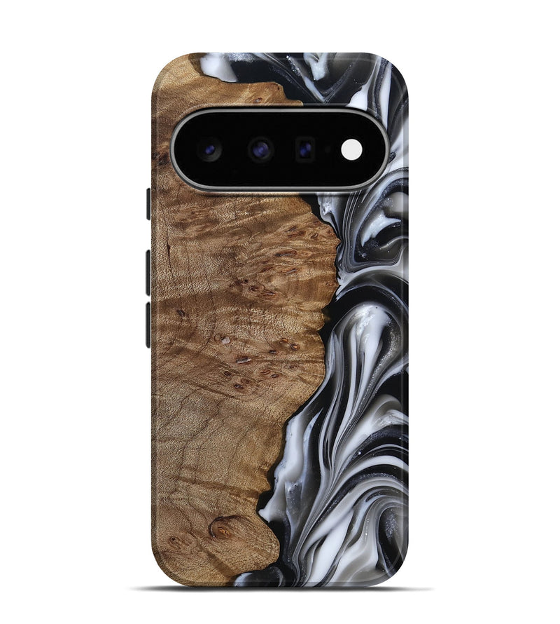 Pixel 11 Pro Wood Live Edge Phone Case - Thiago (Black & White, 812228)