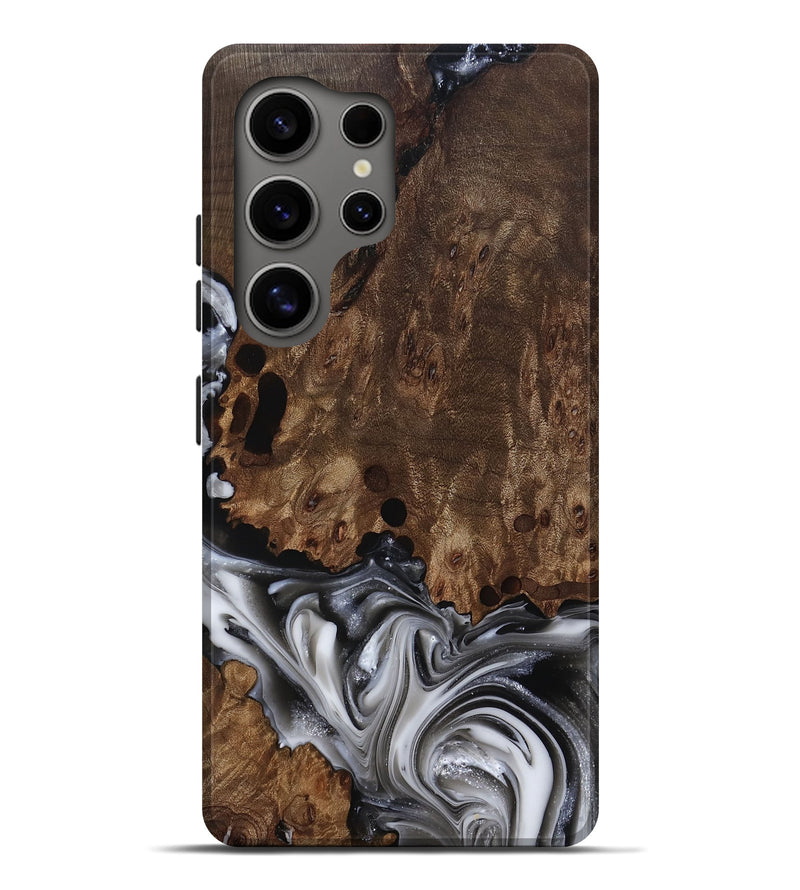 Galaxy S25 Ultra Wood Live Edge Phone Case - Paityn (Black & White, 812230)