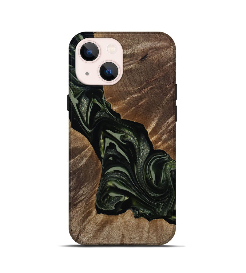 iPhone 13 mini Wood Live Edge Phone Case - Darron (Green, 812233)