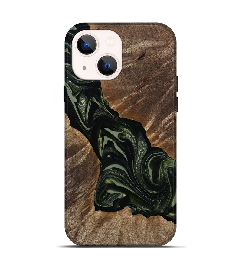 iPhone 14 Wood Live Edge Phone Case - Darron (Green, 812233)