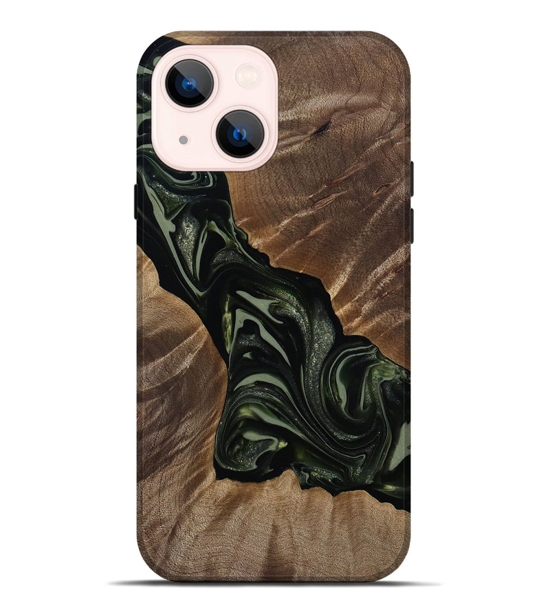 iPhone 14 Plus Wood Live Edge Phone Case - Darron (Green, 812233)