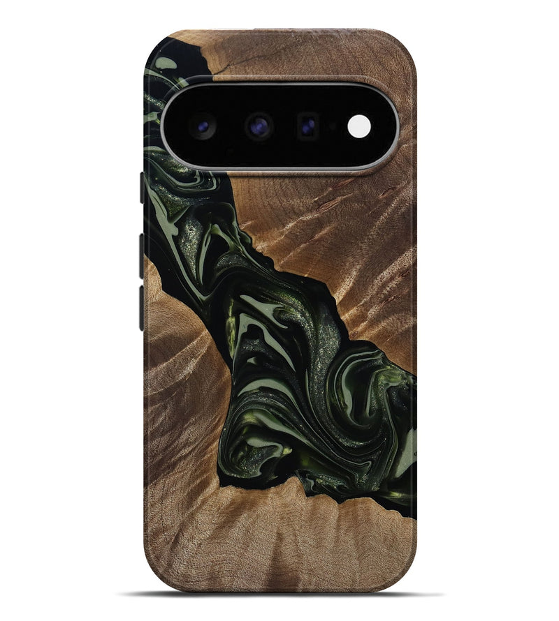 Pixel 11 Pro XL Wood Live Edge Phone Case - Darron (Green, 812233)