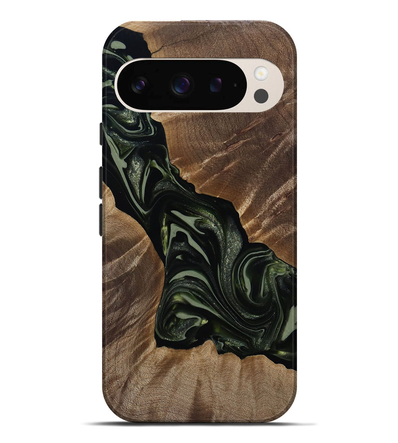 Pixel 9 Pro XL Wood Live Edge Phone Case - Darron (Green, 812233)