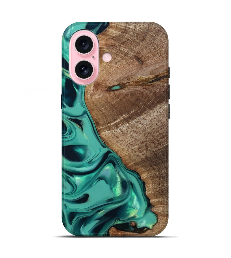 iPhone 17 Wood Live Edge Phone Case - Isamar (Green, 812235)