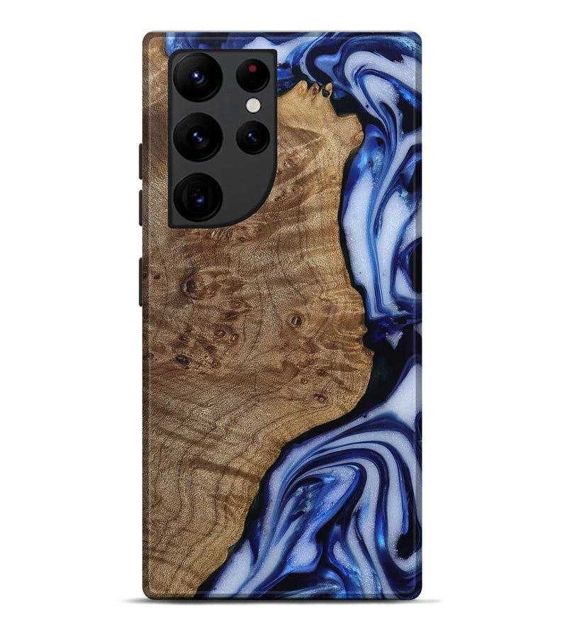 Galaxy S22 Ultra Wood Live Edge Phone Case - Pete (Blue, 812239)
