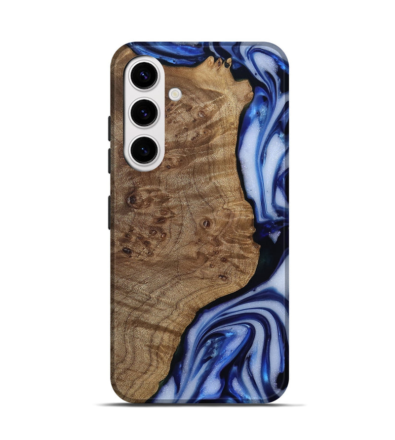 Galaxy S25 Wood Live Edge Phone Case - Pete (Blue, 812239)