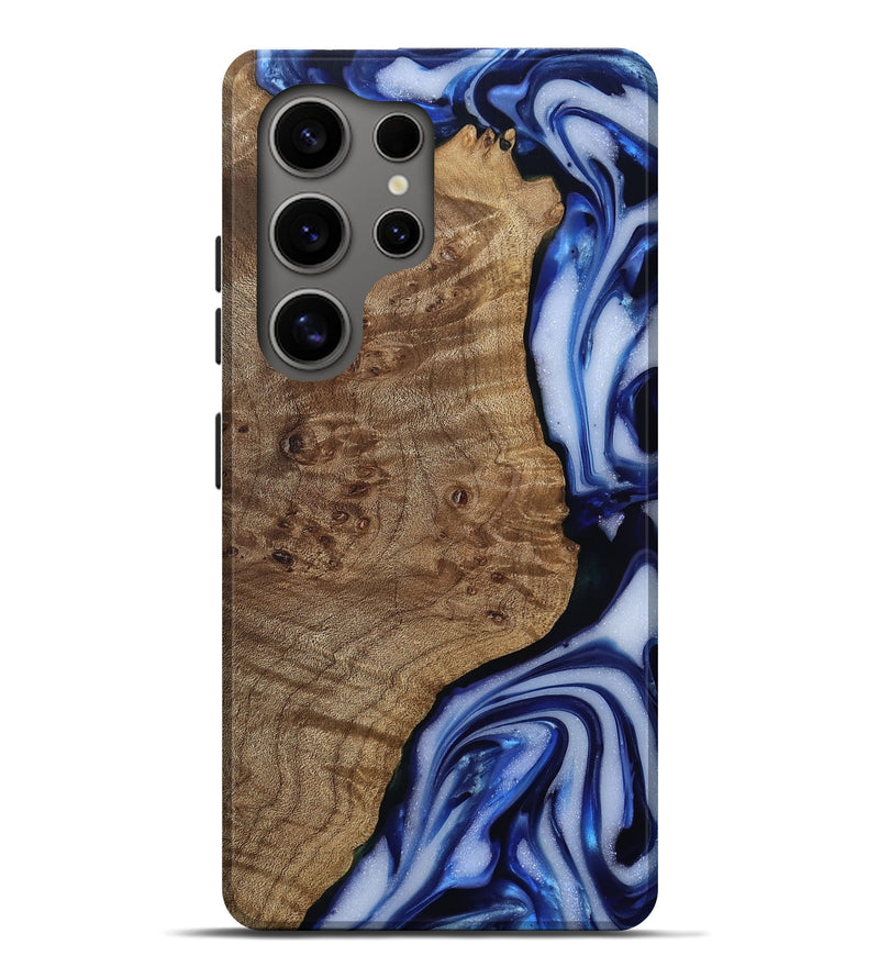 Galaxy S25 Ultra Wood Live Edge Phone Case - Pete (Blue, 812239)