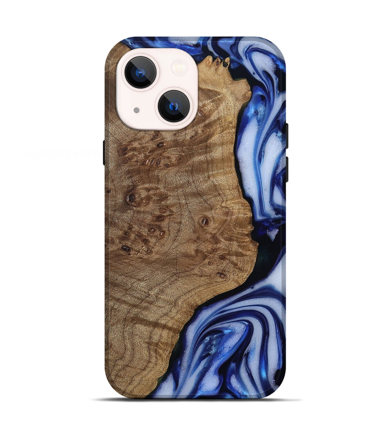 iPhone 13 Wood Live Edge Phone Case - Pete (Blue, 812239)