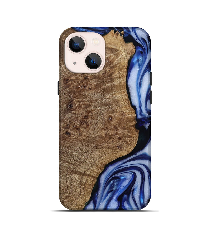 iPhone 13 mini Wood Live Edge Phone Case - Pete (Blue, 812239)