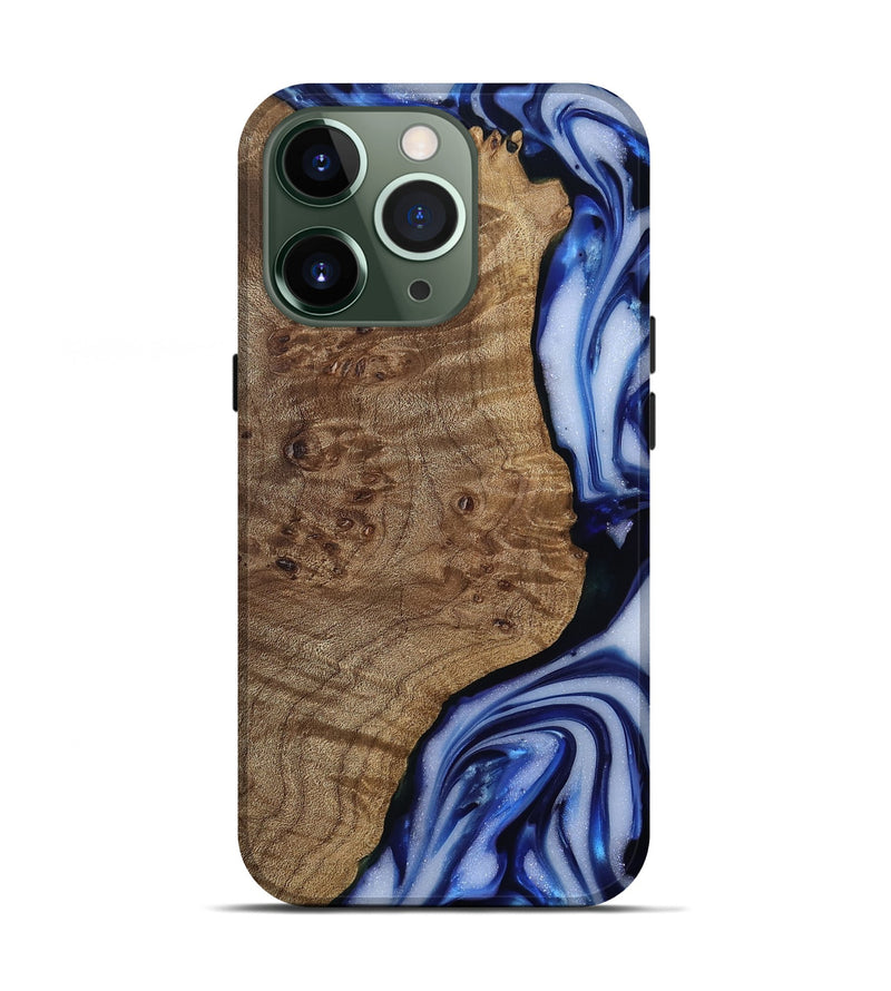 iPhone 13 Pro Wood Live Edge Phone Case - Pete (Blue, 812239)