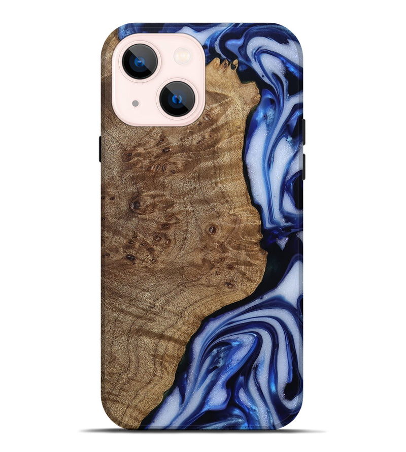 iPhone 14 Plus Wood Live Edge Phone Case - Pete (Blue, 812239)