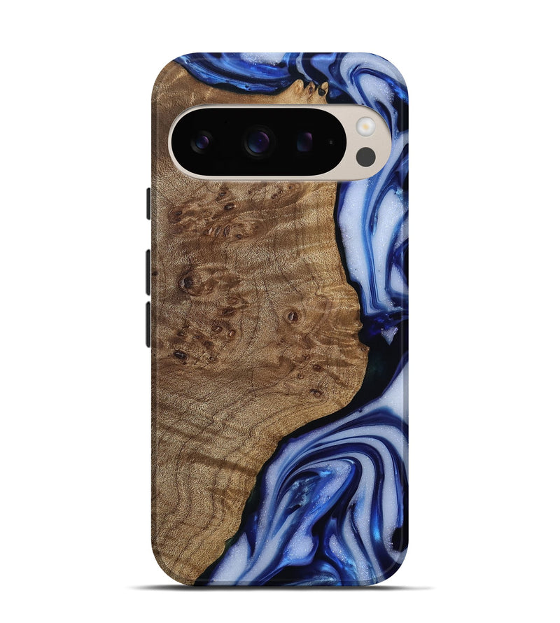 Pixel 9 Pro Wood Live Edge Phone Case - Pete (Blue, 812239)