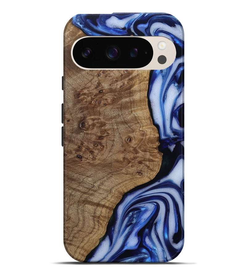 Pixel 9 Pro XL Wood Live Edge Phone Case - Pete (Blue, 812239)