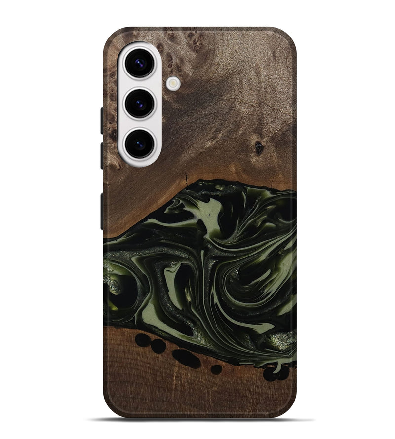 Galaxy S25 Plus Wood Live Edge Phone Case - Albin (Green, 812241)