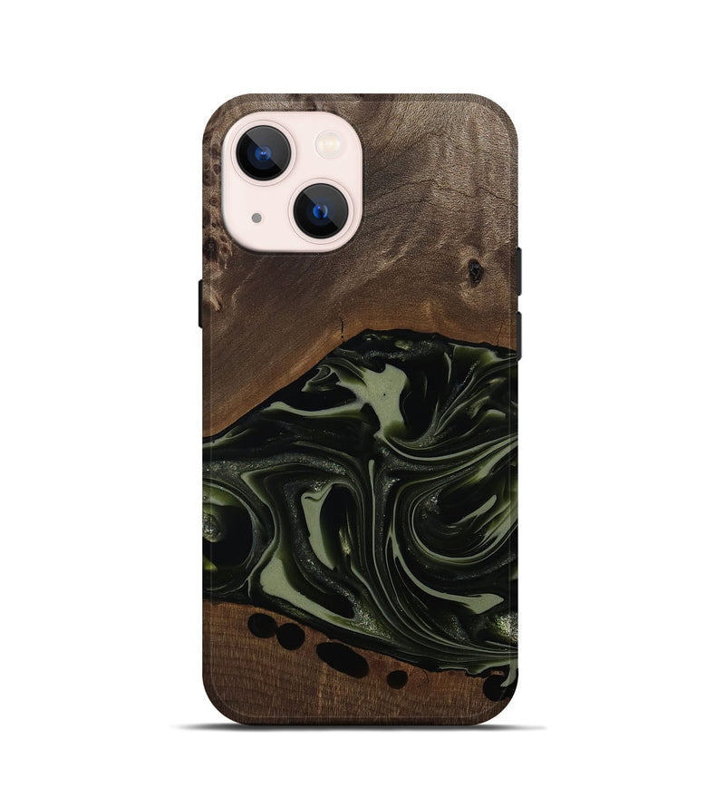 iPhone 13 mini Wood Live Edge Phone Case - Albin (Green, 812241)
