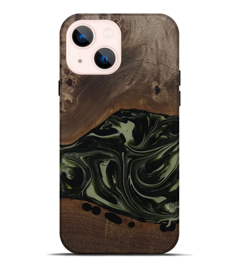 iPhone 14 Plus Wood Live Edge Phone Case - Albin (Green, 812241)