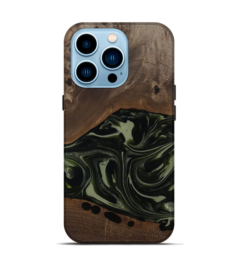 iPhone 14 Pro Wood Live Edge Phone Case - Albin (Green, 812241)