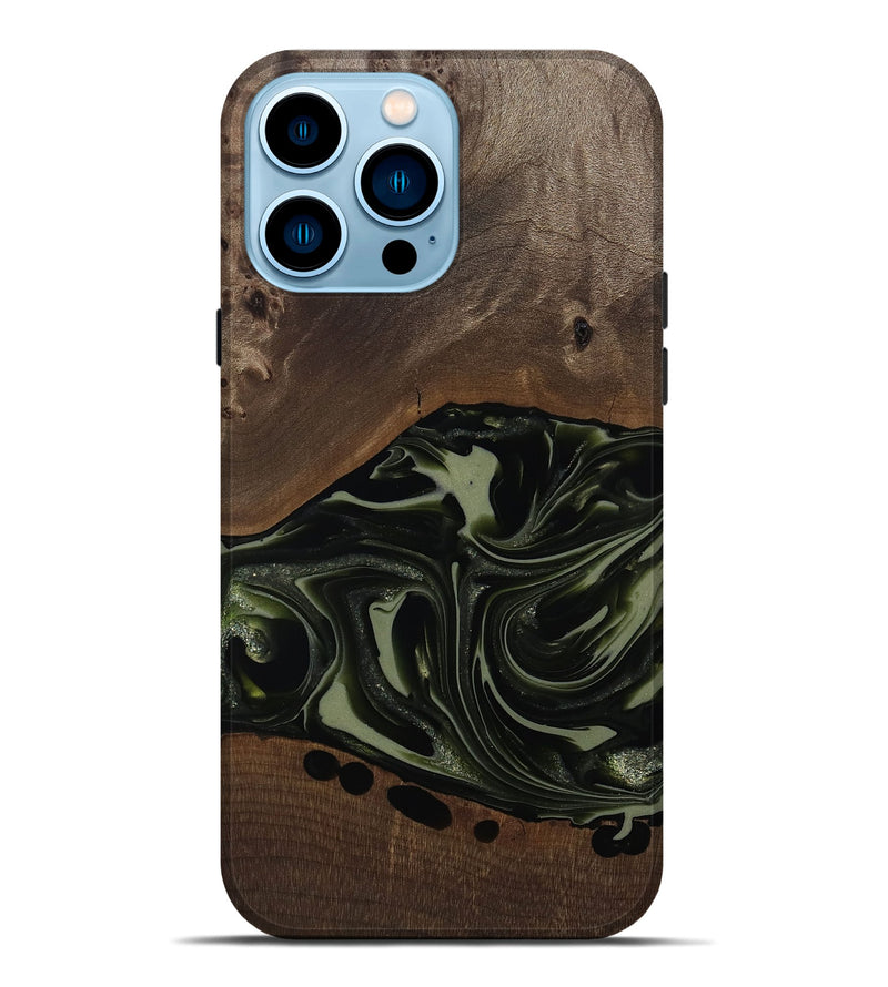 iPhone 14 Pro Max Wood Live Edge Phone Case - Albin (Green, 812241)