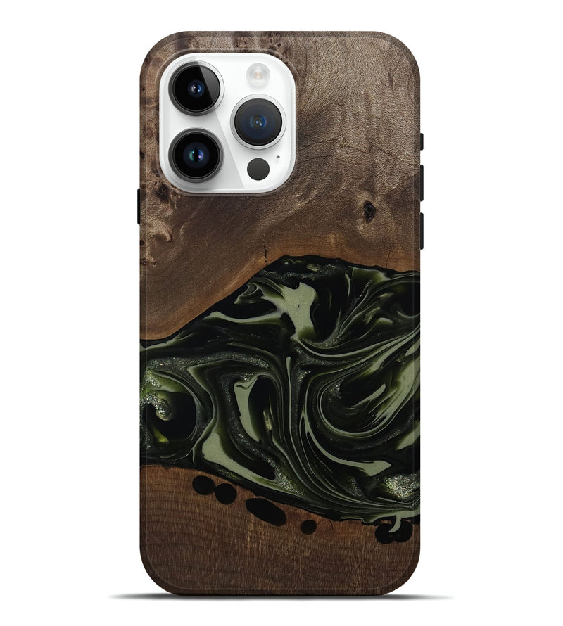 iPhone 15 Pro Max Wood Live Edge Phone Case - Albin (Green, 812241)