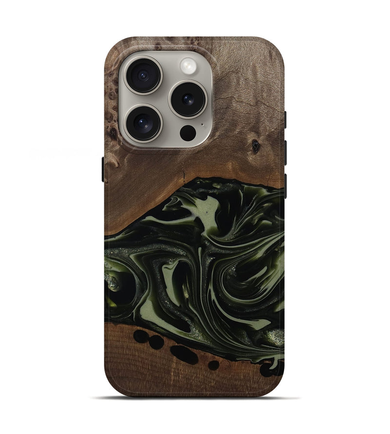 iPhone 16 Pro Wood Live Edge Phone Case - Albin (Green, 812241)