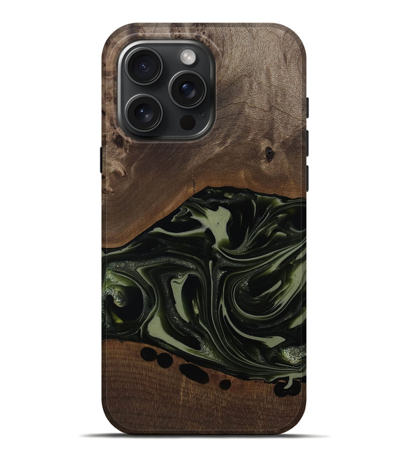 iPhone 16 Pro Max Wood Live Edge Phone Case - Albin (Green, 812241)