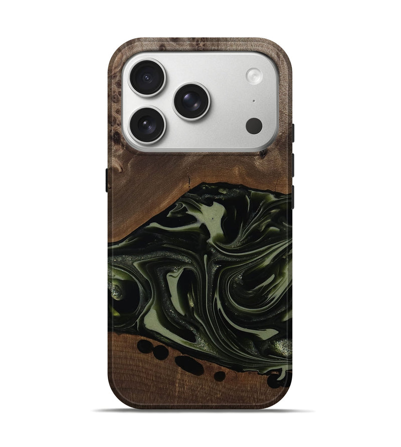 iPhone 17 Pro Wood Live Edge Phone Case - Albin (Green, 812241)