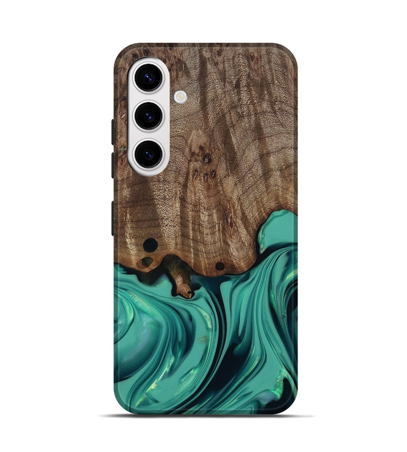 Galaxy S25 Wood Live Edge Phone Case - Gilda (Green, 812244)
