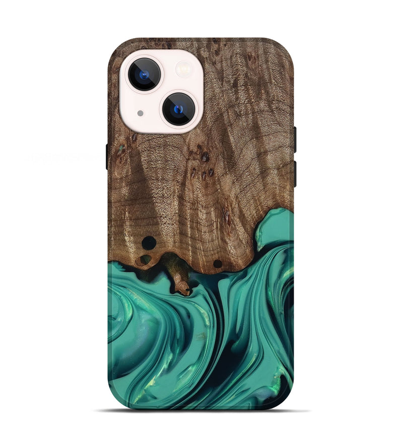 iPhone 13 Wood Live Edge Phone Case - Gilda (Green, 812244)