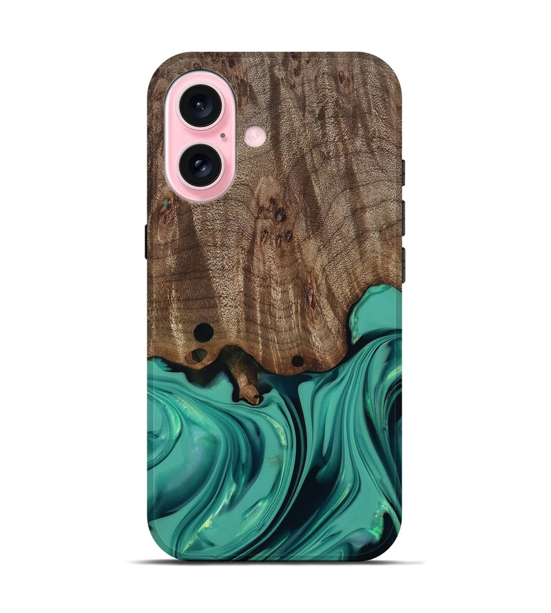 iPhone 17 Wood Live Edge Phone Case - Gilda (Green, 812244)