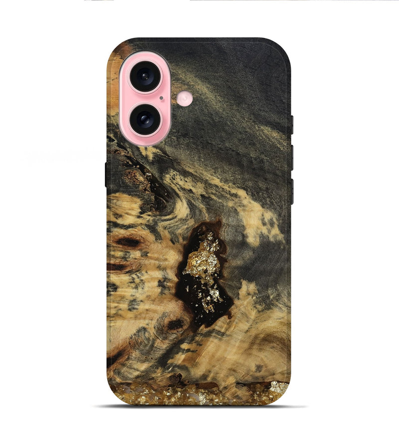 iPhone 16 Wood Live Edge Phone Case - Devyn (Clear, 812248)