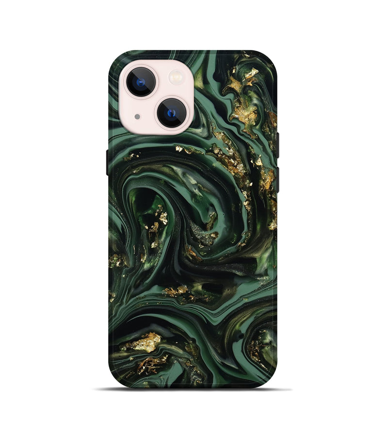 iPhone 13 mini ResinArt Live Edge Phone Case - Vernon (Green, 812251)