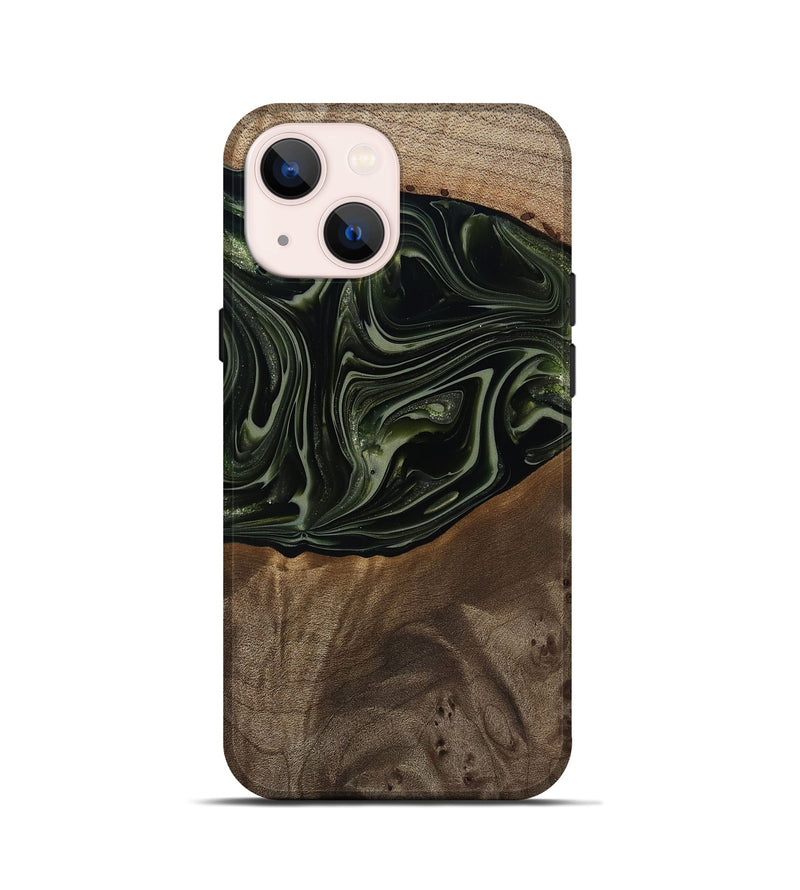 iPhone 13 mini Wood Live Edge Phone Case - Lakisha (Green, 812252)