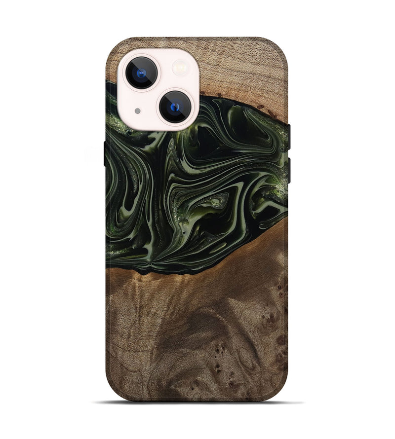 iPhone 14 Wood Live Edge Phone Case - Lakisha (Green, 812252)