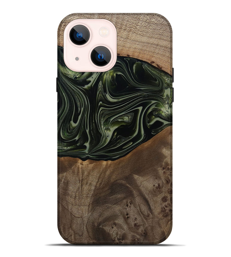 iPhone 14 Plus Wood Live Edge Phone Case - Lakisha (Green, 812252)