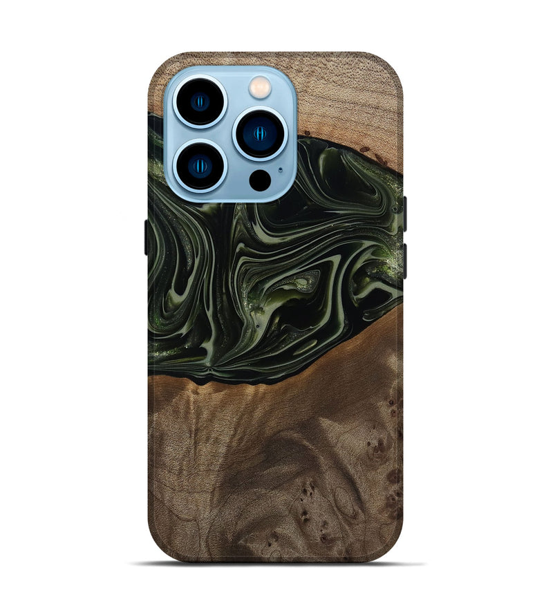 iPhone 14 Pro Wood Live Edge Phone Case - Lakisha (Green, 812252)