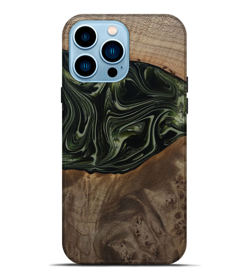 iPhone 14 Pro Max Wood Live Edge Phone Case - Lakisha (Green, 812252)