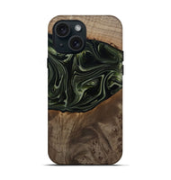 iPhone 15 Wood Live Edge Phone Case - Lakisha (Green, 812252)