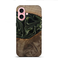 iPhone 16 Wood Live Edge Phone Case - Lakisha (Green, 812252)