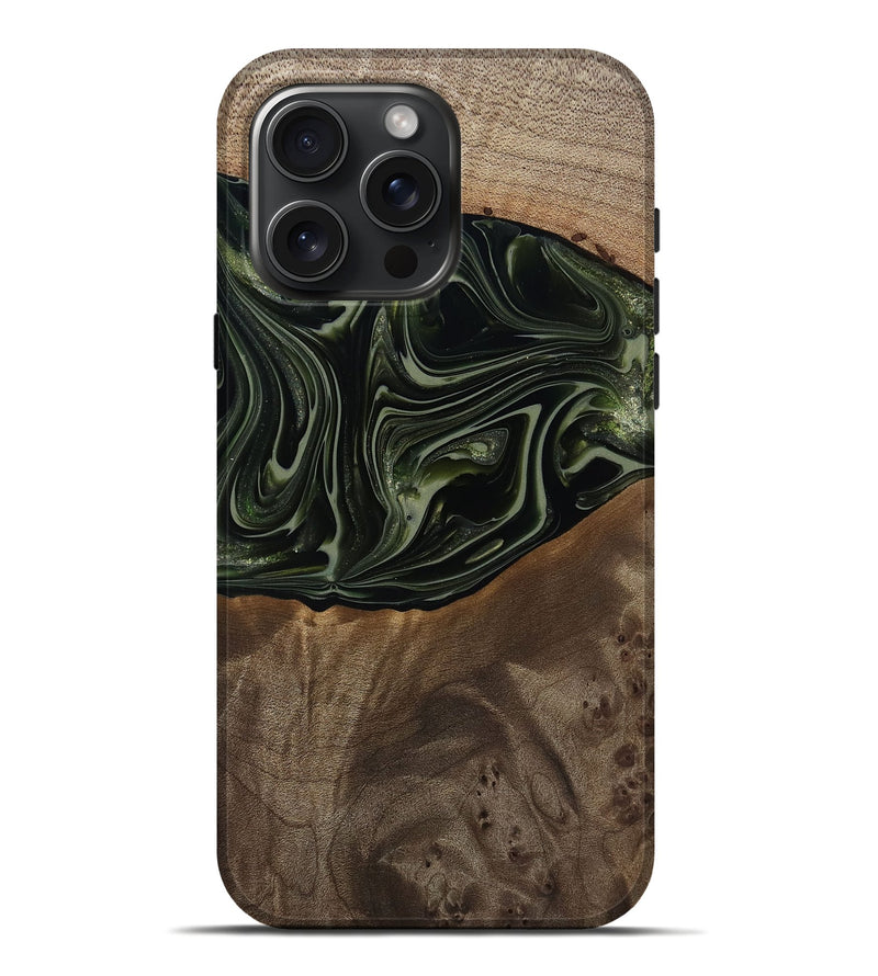 iPhone 16 Pro Max Wood Live Edge Phone Case - Lakisha (Green, 812252)