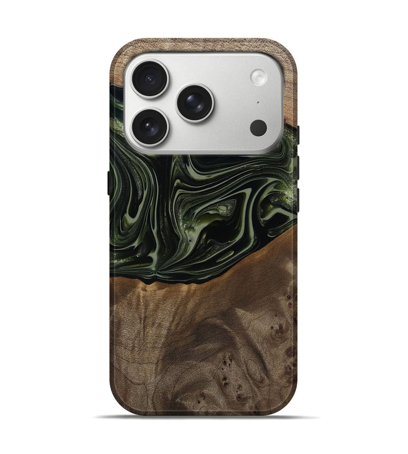 iPhone 17 Pro Wood Live Edge Phone Case - Lakisha (Green, 812252)