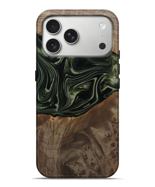 iPhone 17 Pro Max Wood Live Edge Phone Case - Lakisha (Green, 812252)