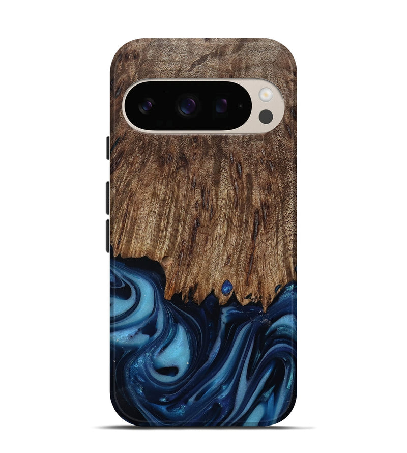 Pixel 10 Pro Wood Live Edge Phone Case - Manuela (Blue, 812256)