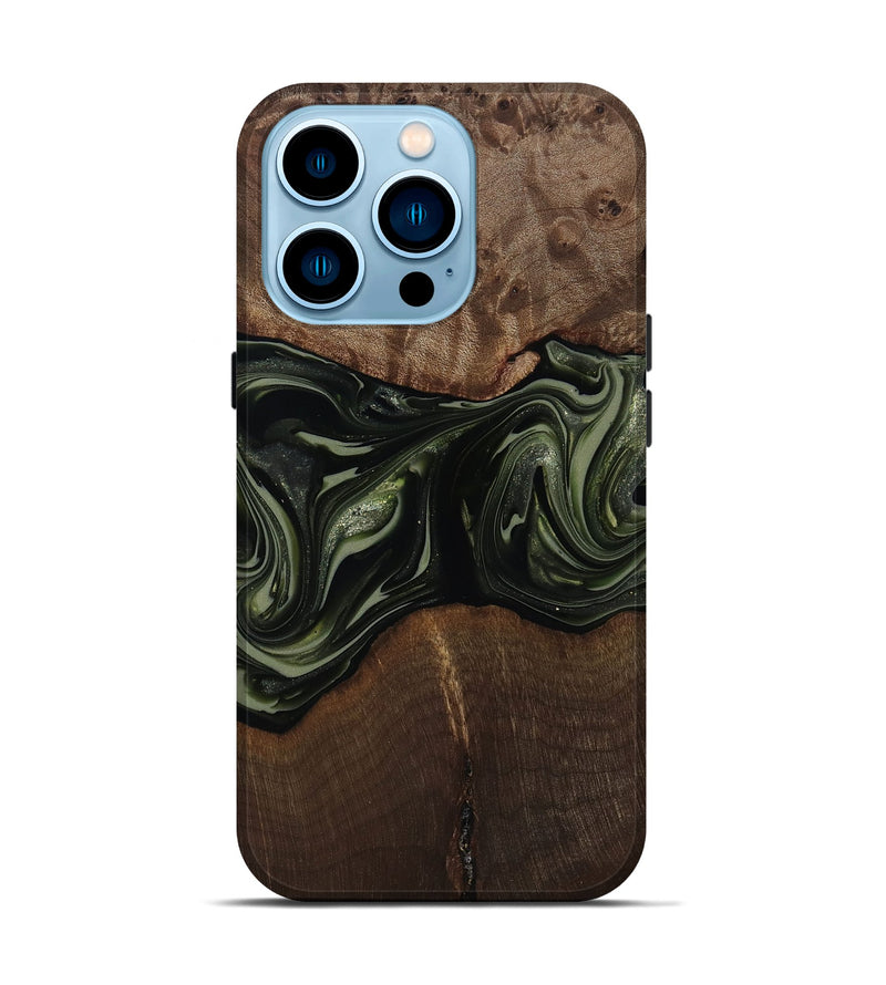 iPhone 14 Pro Wood Live Edge Phone Case - Zyaire (Green, 812262)