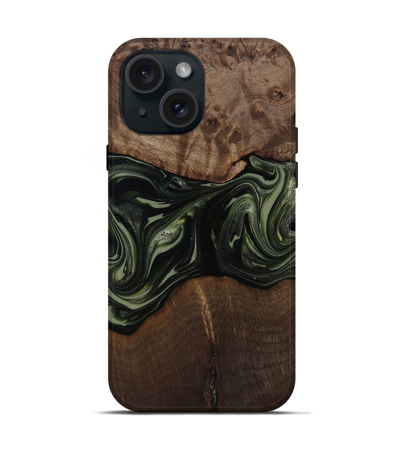 iPhone 15 Wood Live Edge Phone Case - Zyaire (Green, 812262)