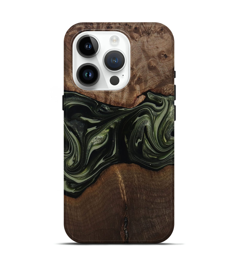iPhone 15 Pro Wood Live Edge Phone Case - Zyaire (Green, 812262)
