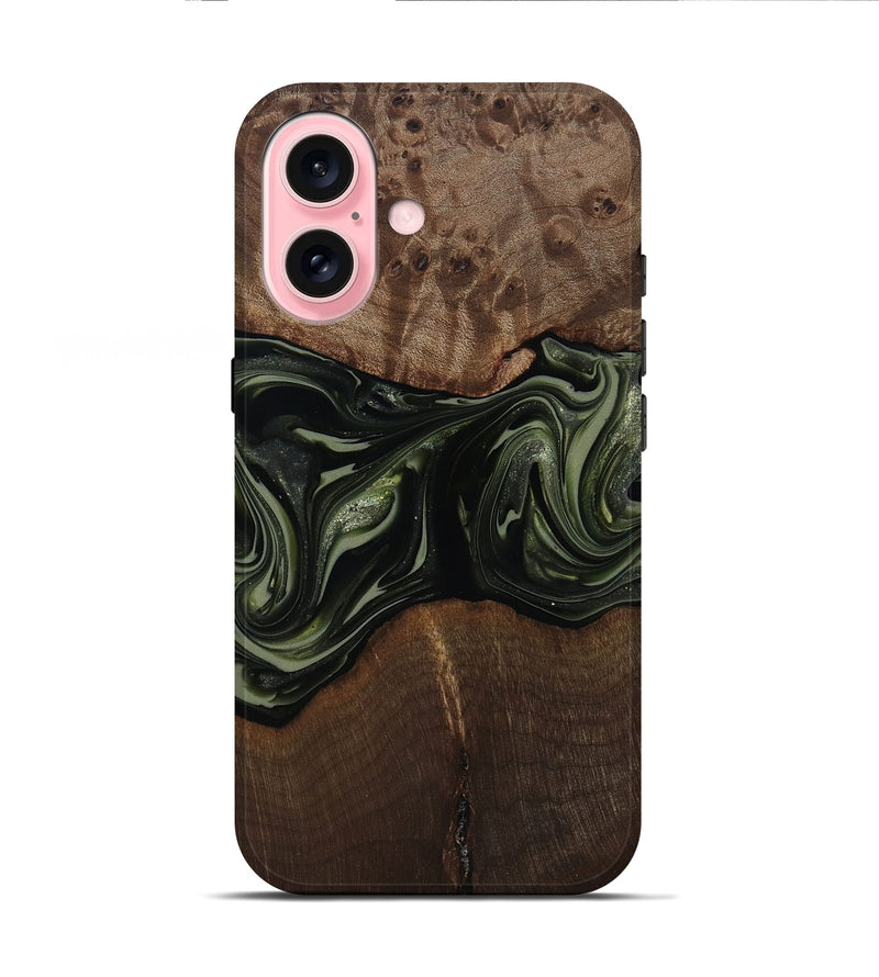 iPhone 16 Wood Live Edge Phone Case - Zyaire (Green, 812262)