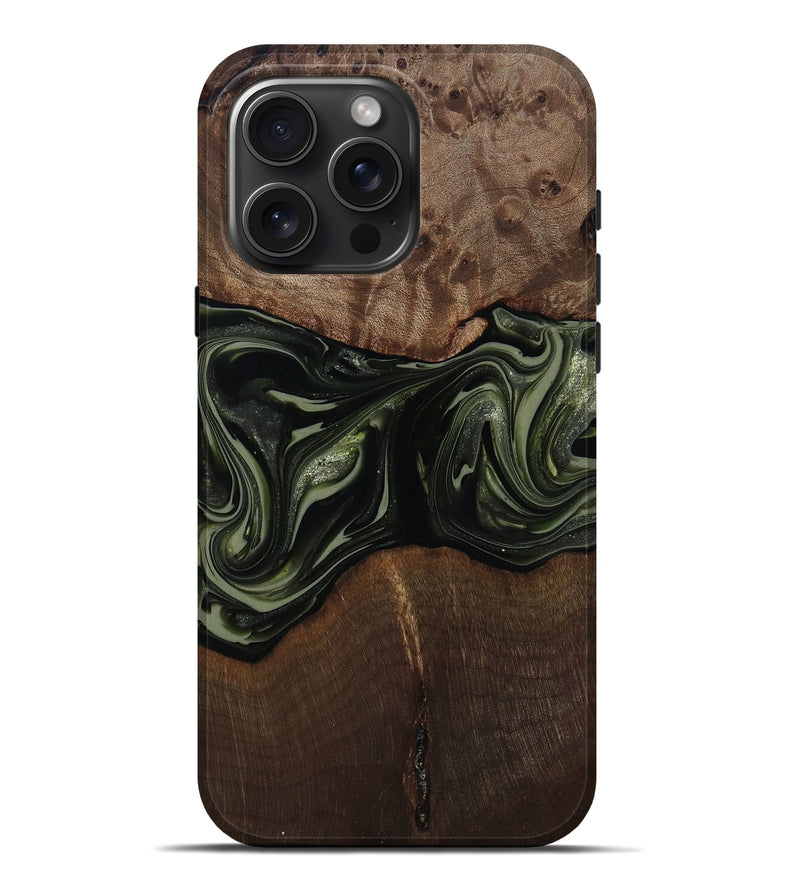 iPhone 16 Pro Max Wood Live Edge Phone Case - Zyaire (Green, 812262)
