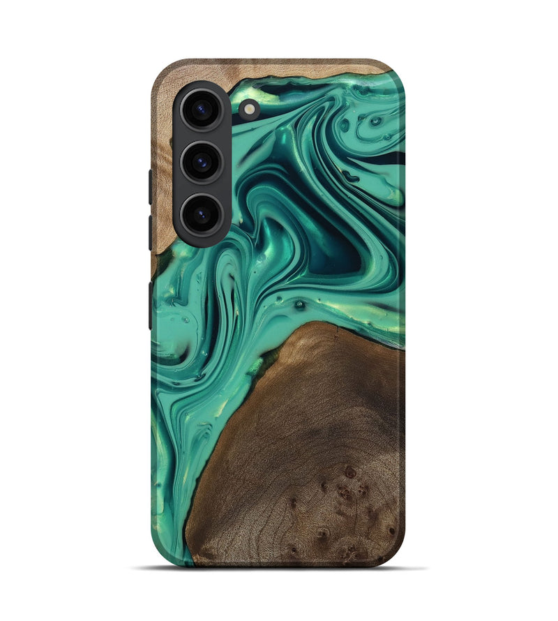 Galaxy S23 Wood Live Edge Phone Case - Kason (Green, 812263)
