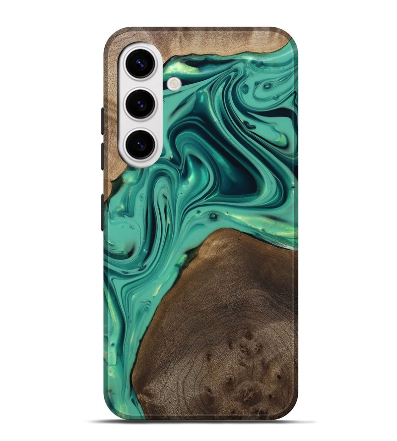 Galaxy S25 Plus Wood Live Edge Phone Case - Kason (Green, 812263)